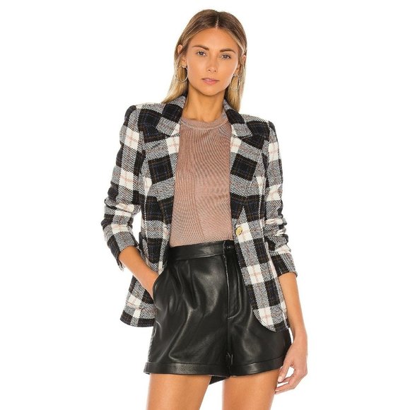 Smythe Patch Pocket Duchess Blazer in Black Ivory Plaid - Picture 2 of 12